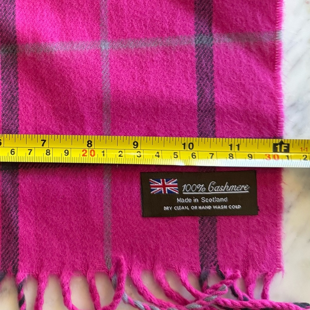 Scotland Cashmere Pink Plaid Scarf - Picture 3 of 4